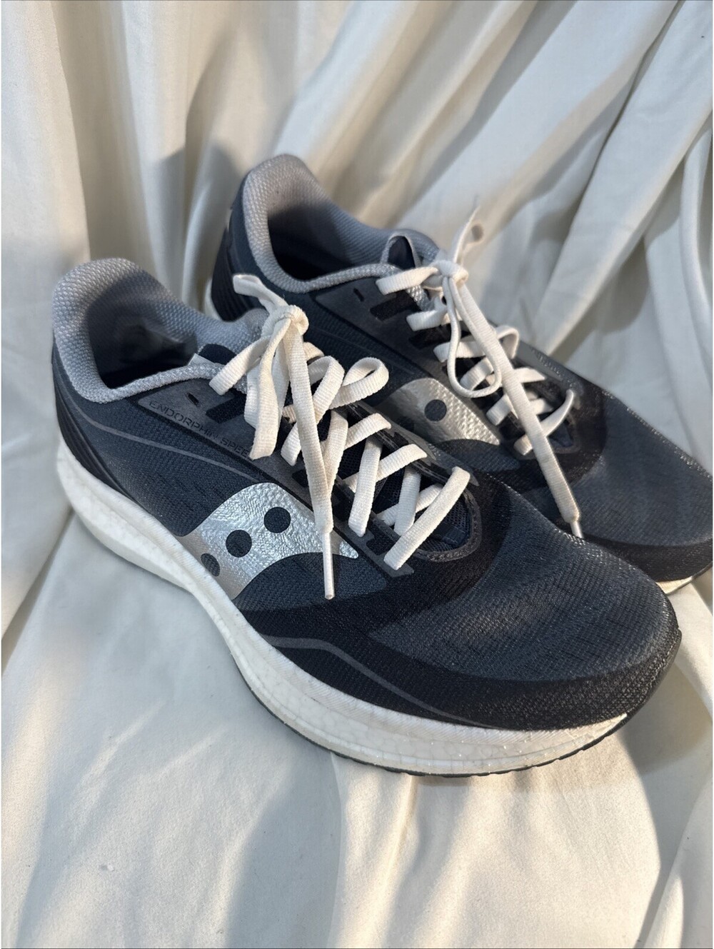 Saucony Endorphin Speed Womens Running Shoes Black Grey Silver S10597-1 Size 8